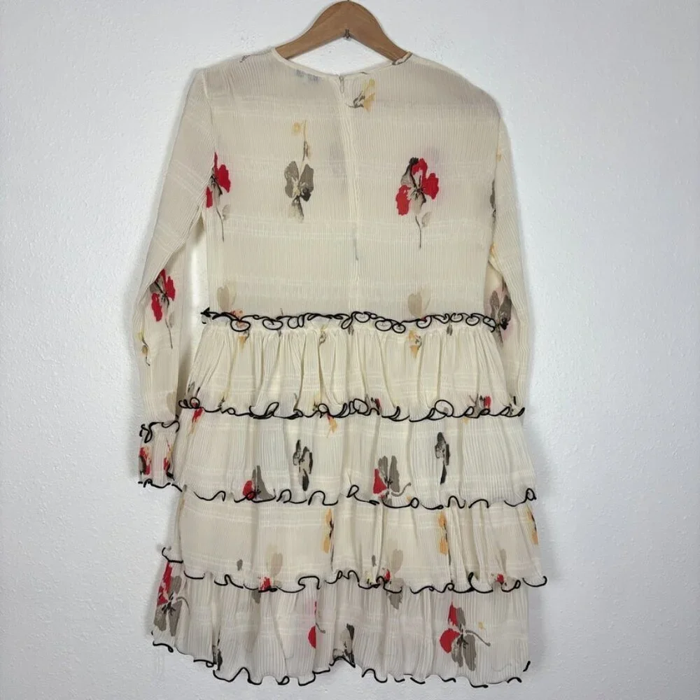 GANNI Size: 34 US Size: 2 Style 1729 Lowell Floral Print Tiered Mini Dress - Picture 10 of 15